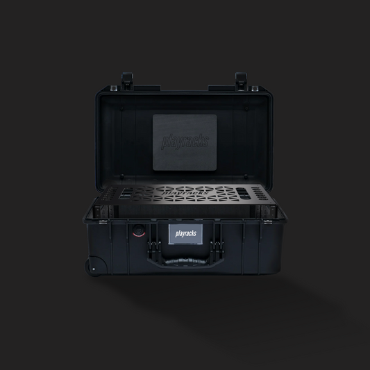 3RU Aluminum rack mount frame designed for Ableton Operators, Musical Directors, audio engineers or light engineers to carry electronic equipment such as audio interfaces for live touring