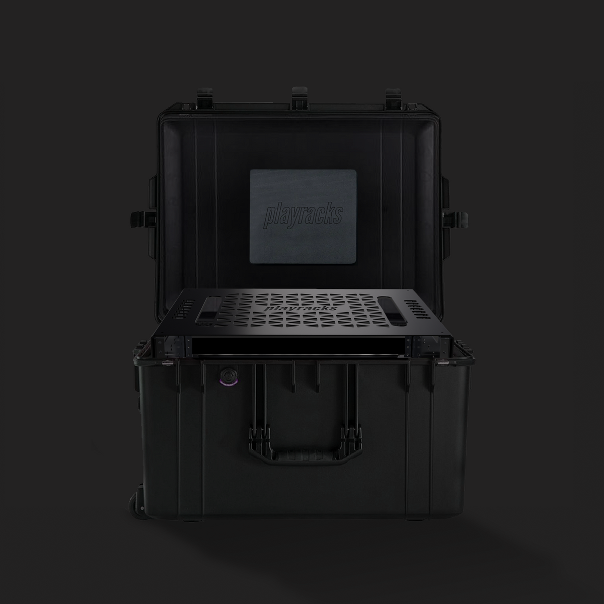 3RU Aluminum rack mount frame designed for Ableton Operators, Musical Directors, audio engineers or light engineers to carry electronic equipment such as audio interfaces for live touring
